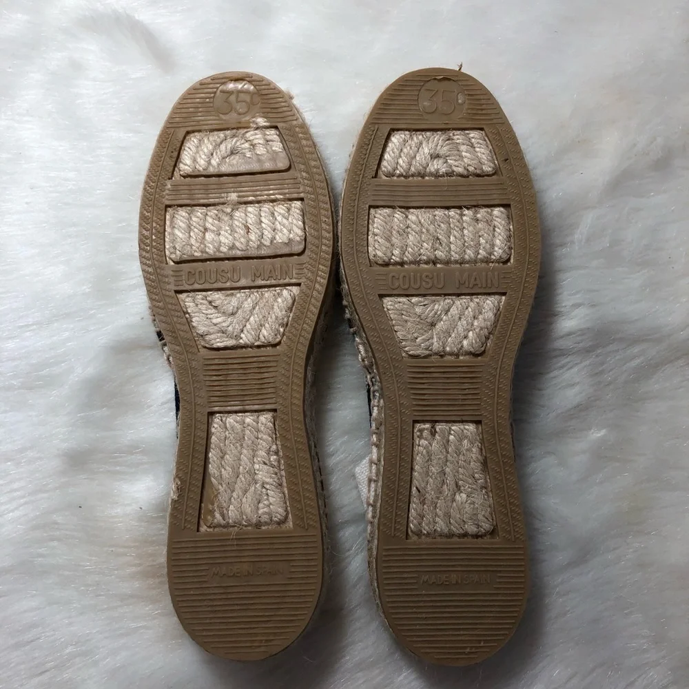 Cousu Main Classic flat French stripes espadrilles